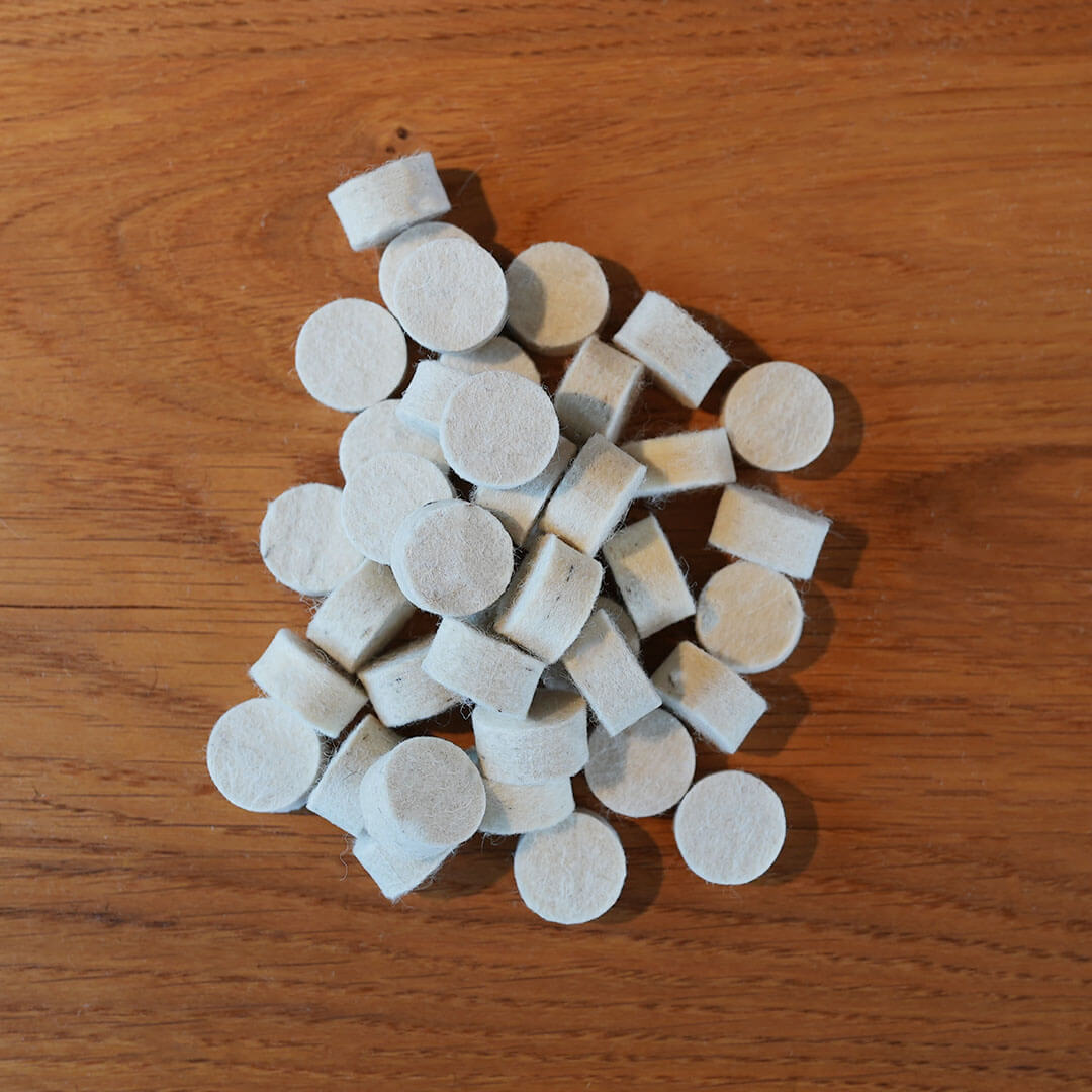40 x Filz Ronden Filz Gleiter 10 mm Merino ø 2 cm
