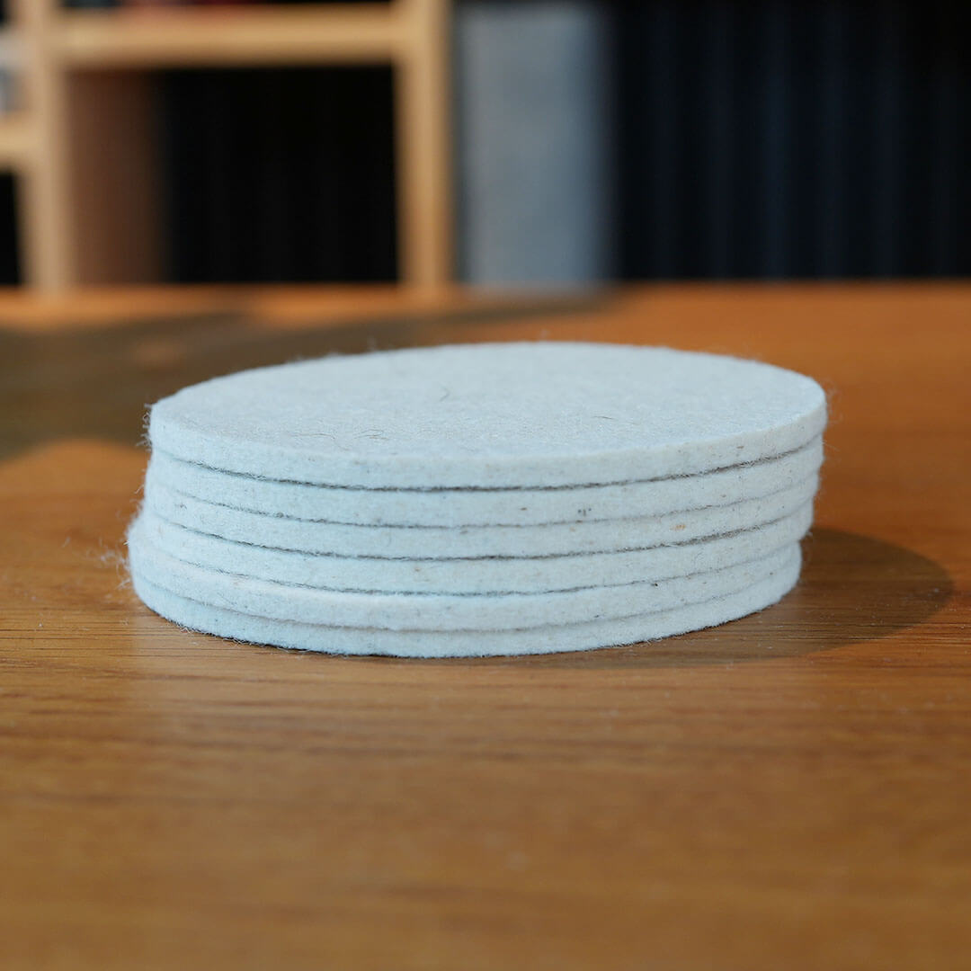 6 Filz Untersetzer 3 mm Merino Filz ø 10,5 cm