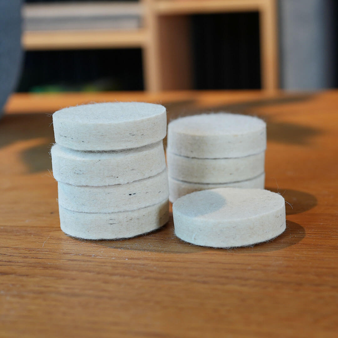 8 x Filz Ronden Filz Gleiter 12 mm Merino ø 5 cm