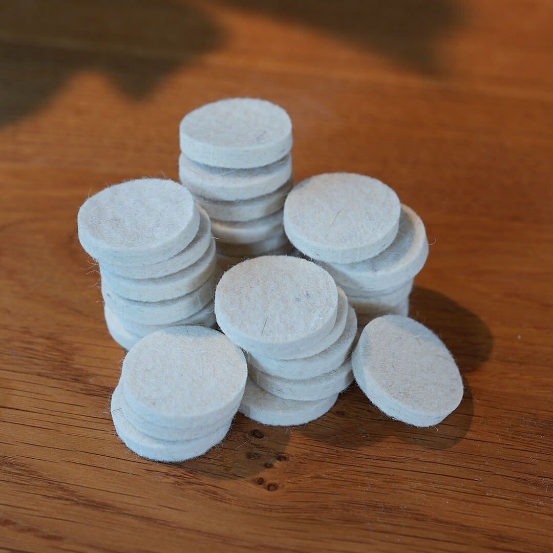 30 x Filz Ronden Filz Gleiter 5 mm Merino ø 3 cm