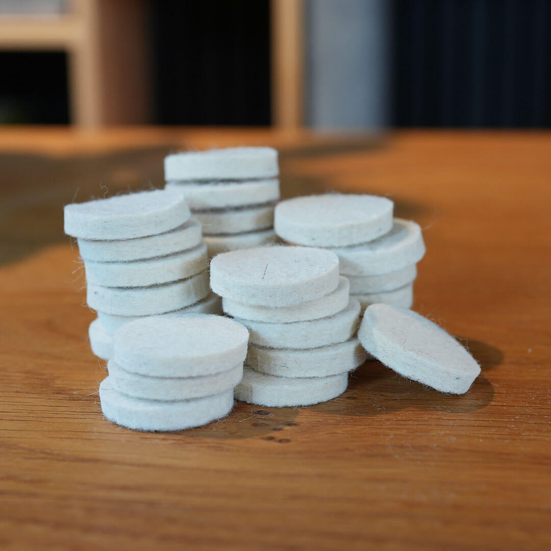 30 x Filz Ronden Filz Gleiter 5 mm Merino ø 3 cm