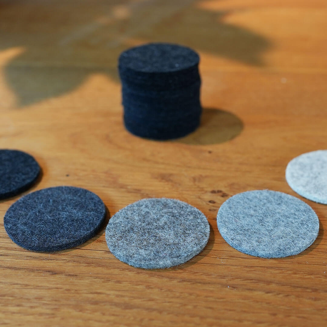 6 x Filz Untersetzer ø 8 cm 3 mm Wollfilz