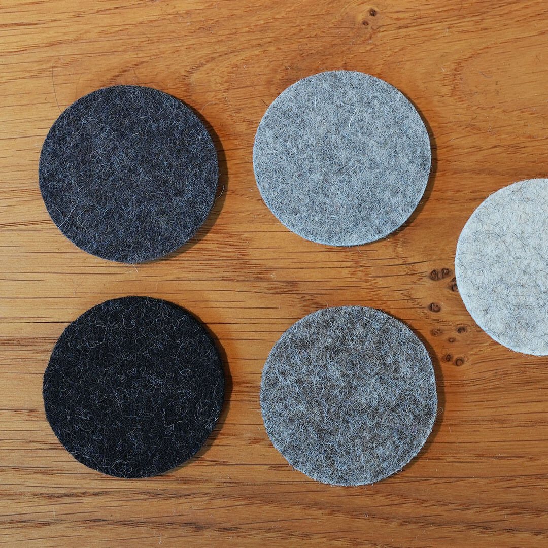 6 x Filz Untersetzer ø 8 cm 3 mm Wollfilz