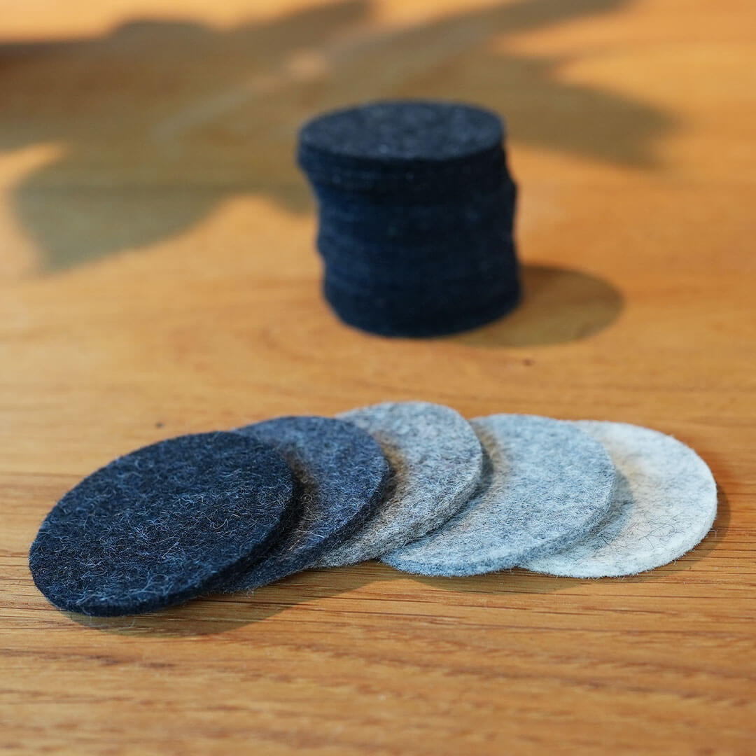 6 x Filz Untersetzer ø 8 cm 3 mm Wollfilz