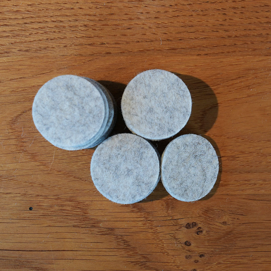 20 Filzgleiter Filzronden ø 3,5 cm 3 mm naturmeliert
