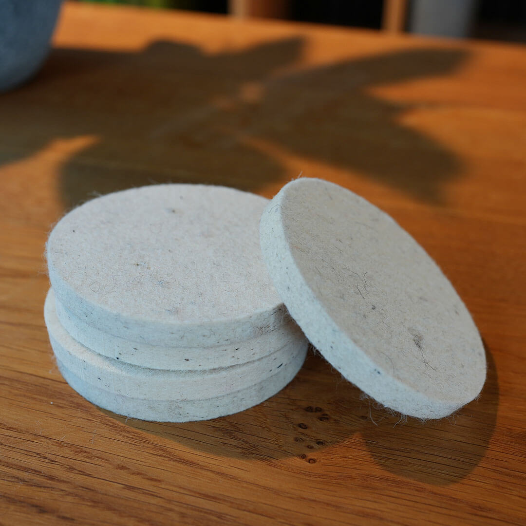 5 x Filz Untersetzer Ronden 10 mm Merino ø 10 cm