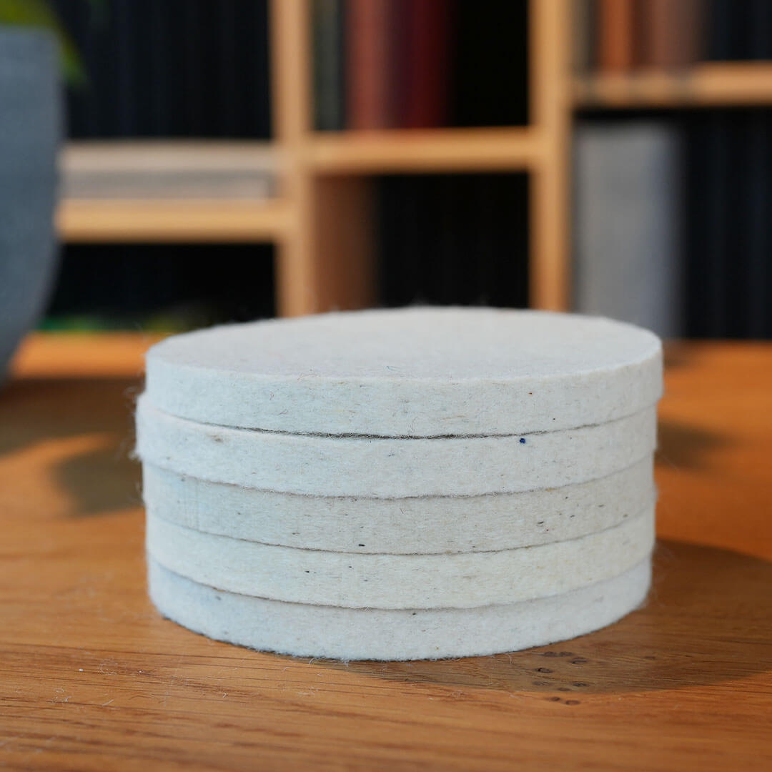 5 x Filz Untersetzer Ronden 10 mm Merino ø 10 cm