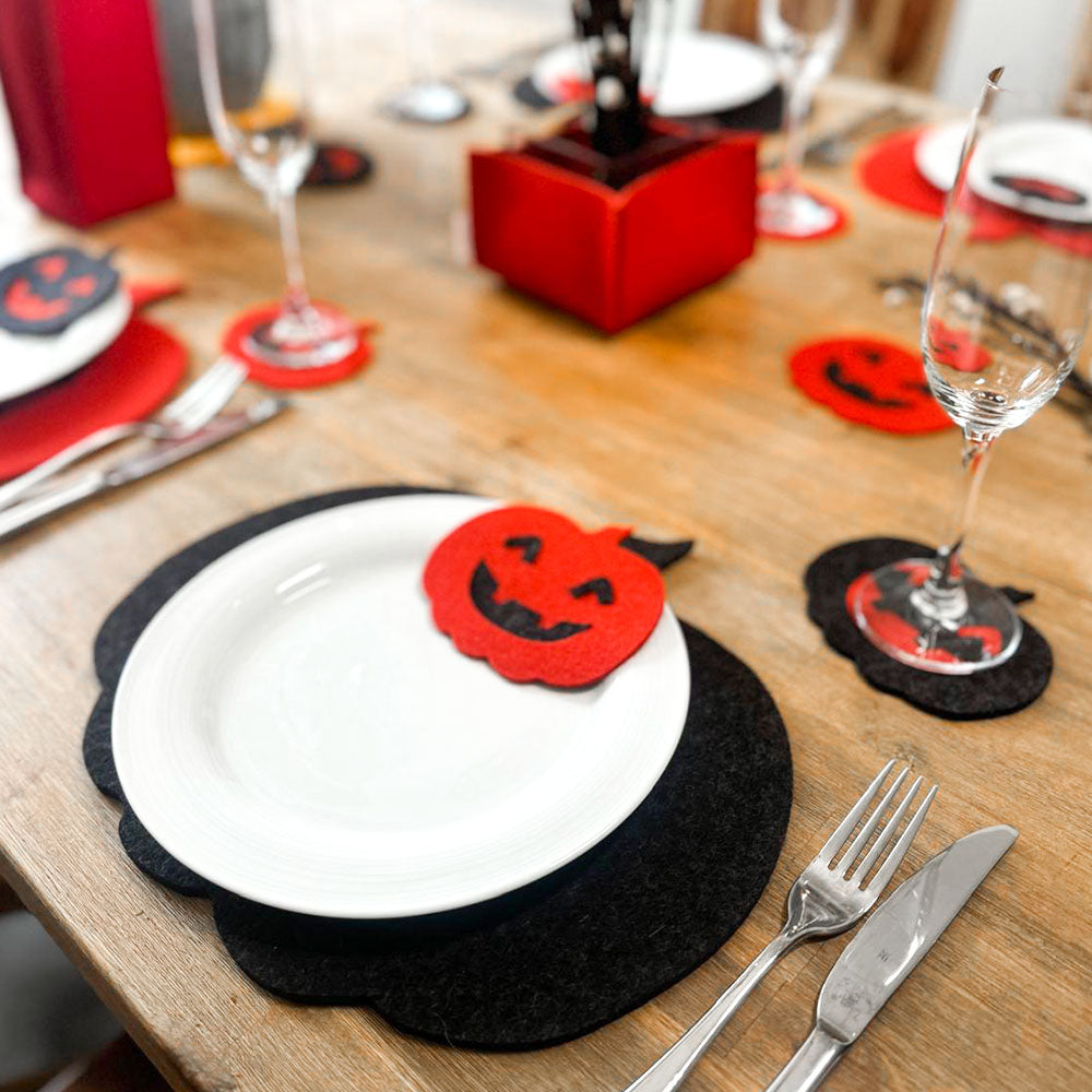 Kürbis Untersetzer – Deko-Filz zu Halloween
