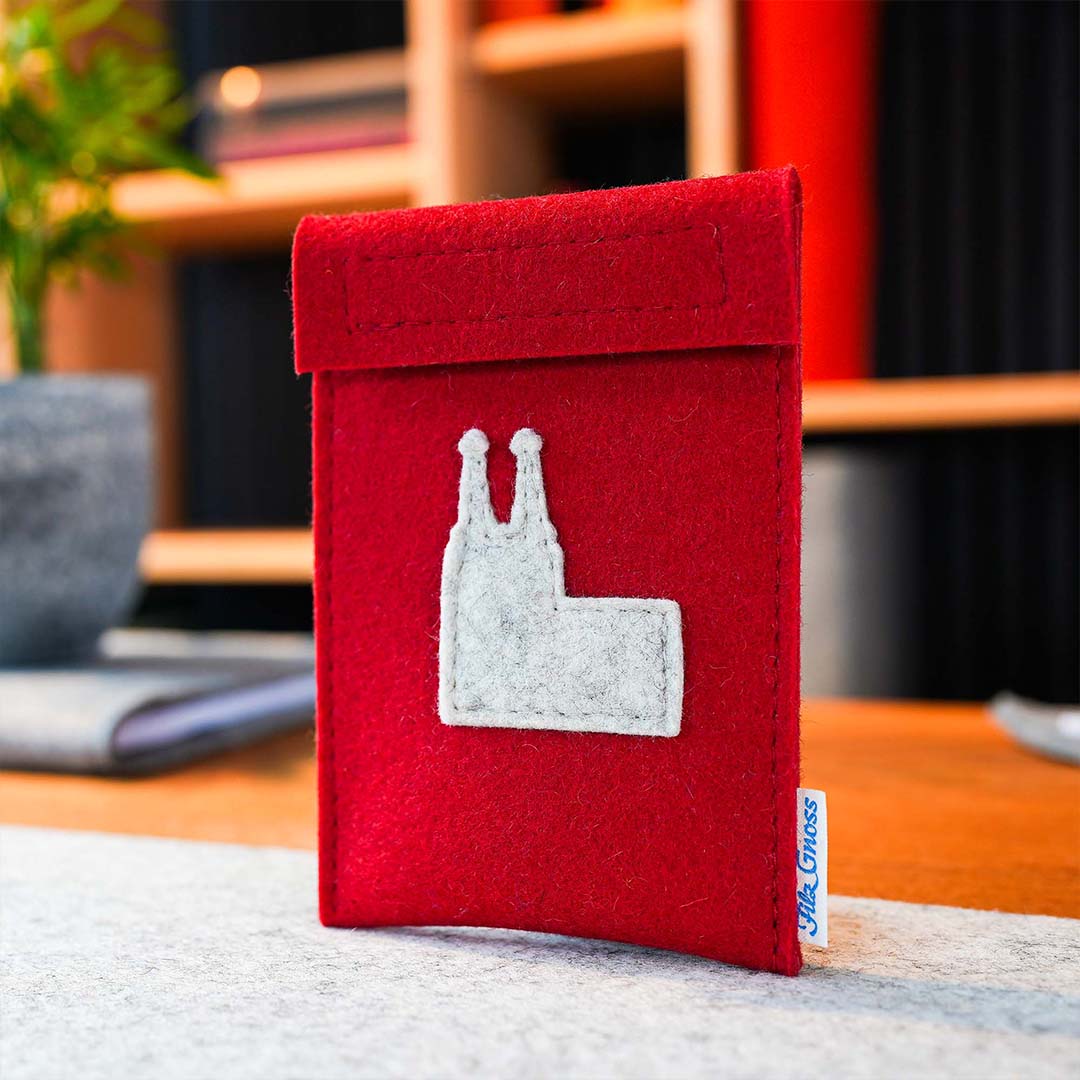 Handyhülle aus Filz mit Kölner Dom, Schutz für dein Smartphone