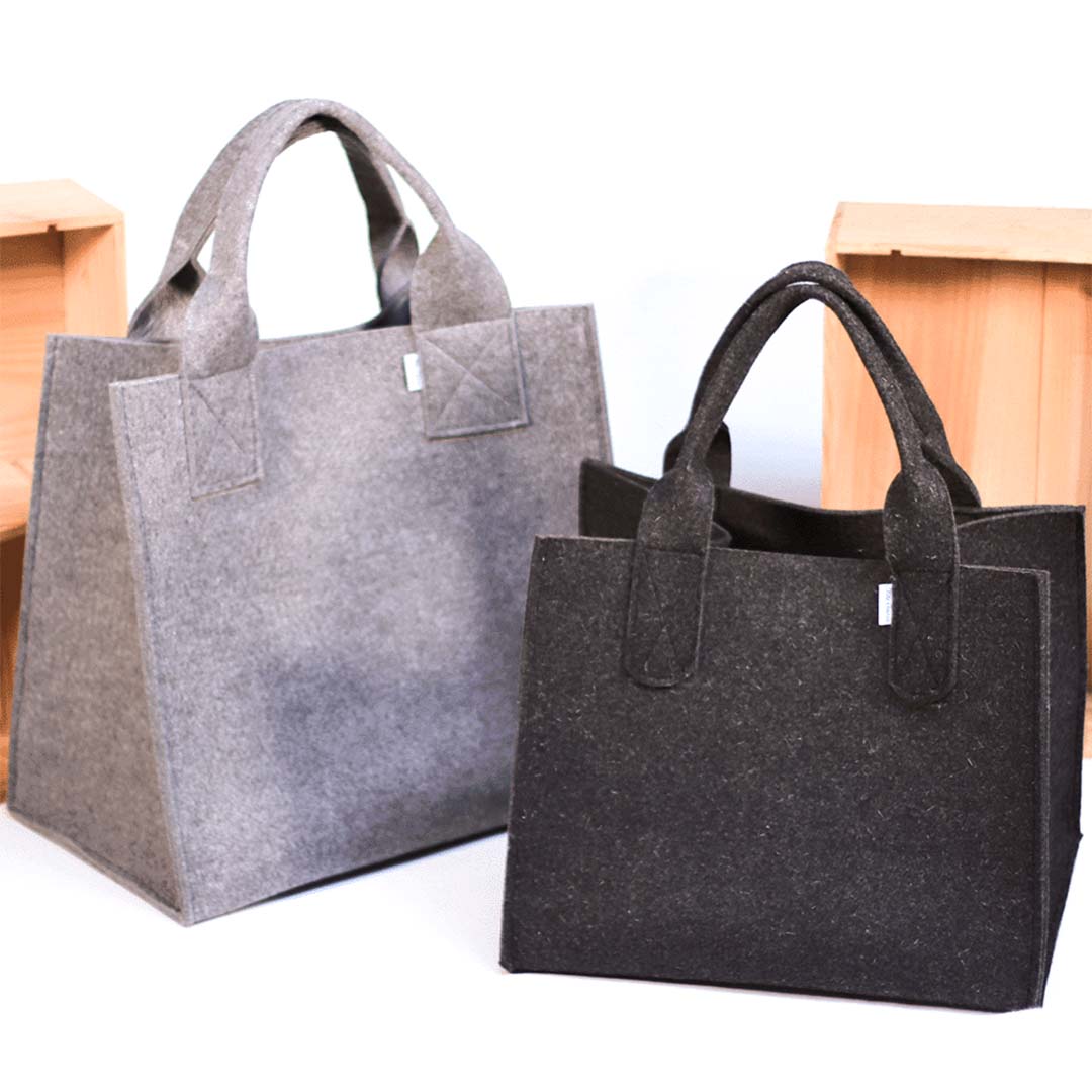 filztasche aufbewahrung Praktische Kaminholztaschen aus Filz in zwei Größen: Handgefertigter Transport für Ihr Kaminholz – Filz Gnoss GmbH