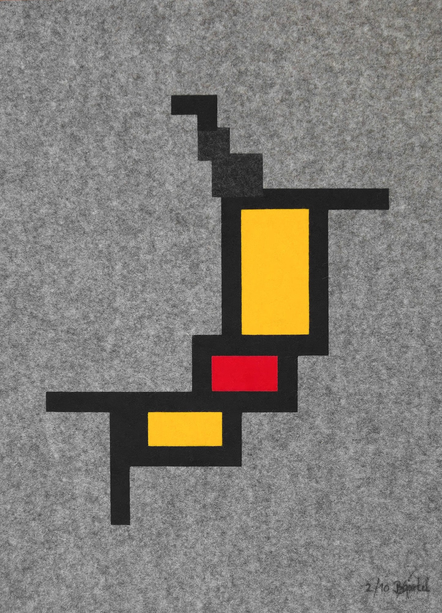 Mondrianbanane aus Filz – Thomas Baumgärtel