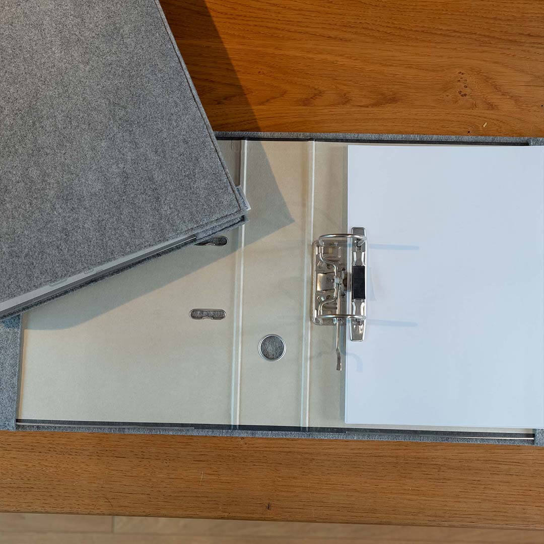 Ordner Einband Einband aus Filz für das Büro, Design