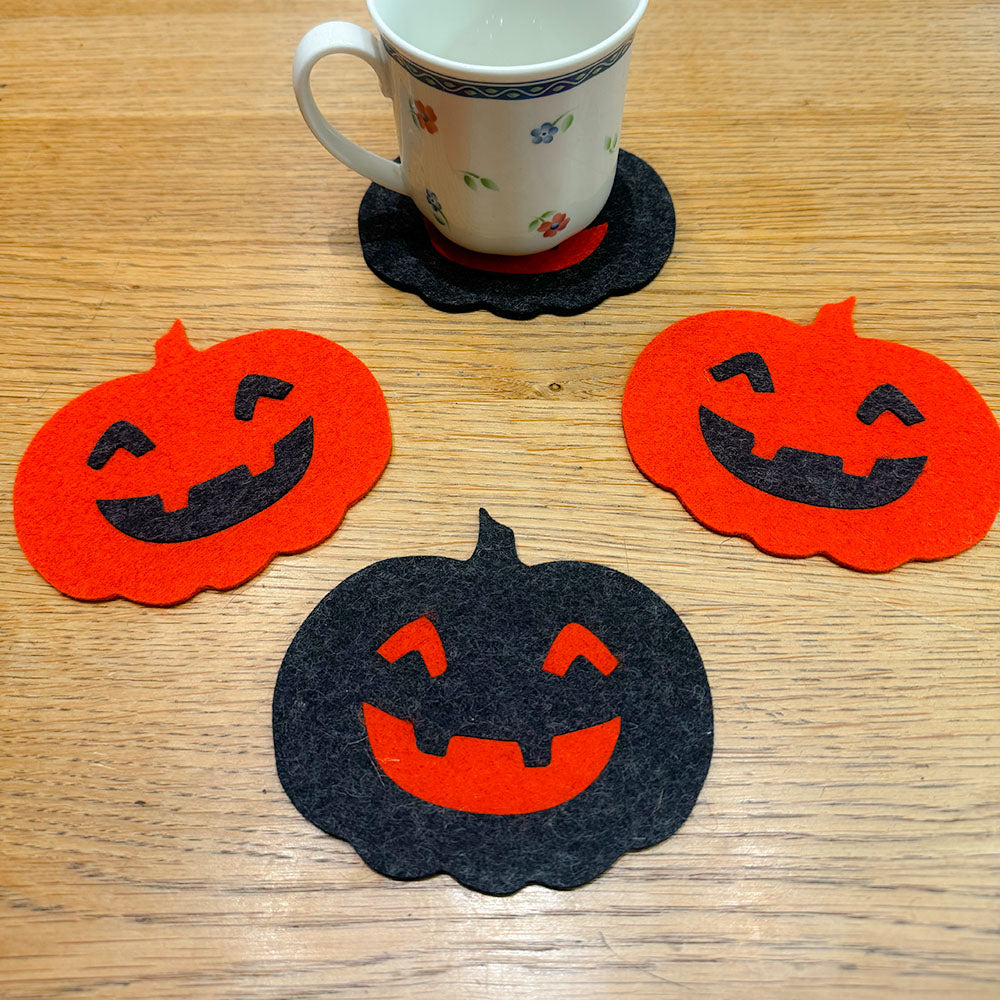 Kürbis Untersetzer – Deko-Filz zu Halloween