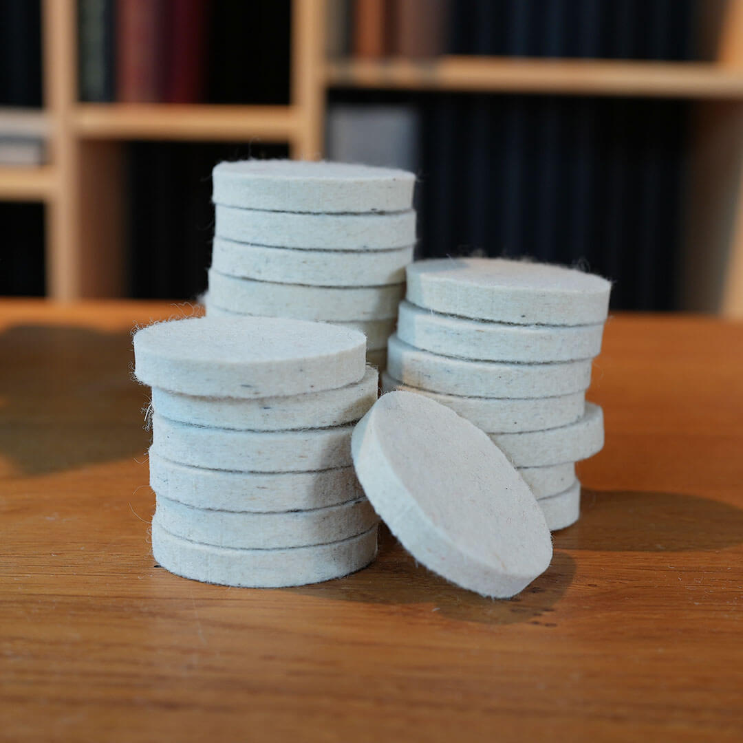 25 Filz Ronden Gleiter 8 mm Merino Filz ø 5,5 cm