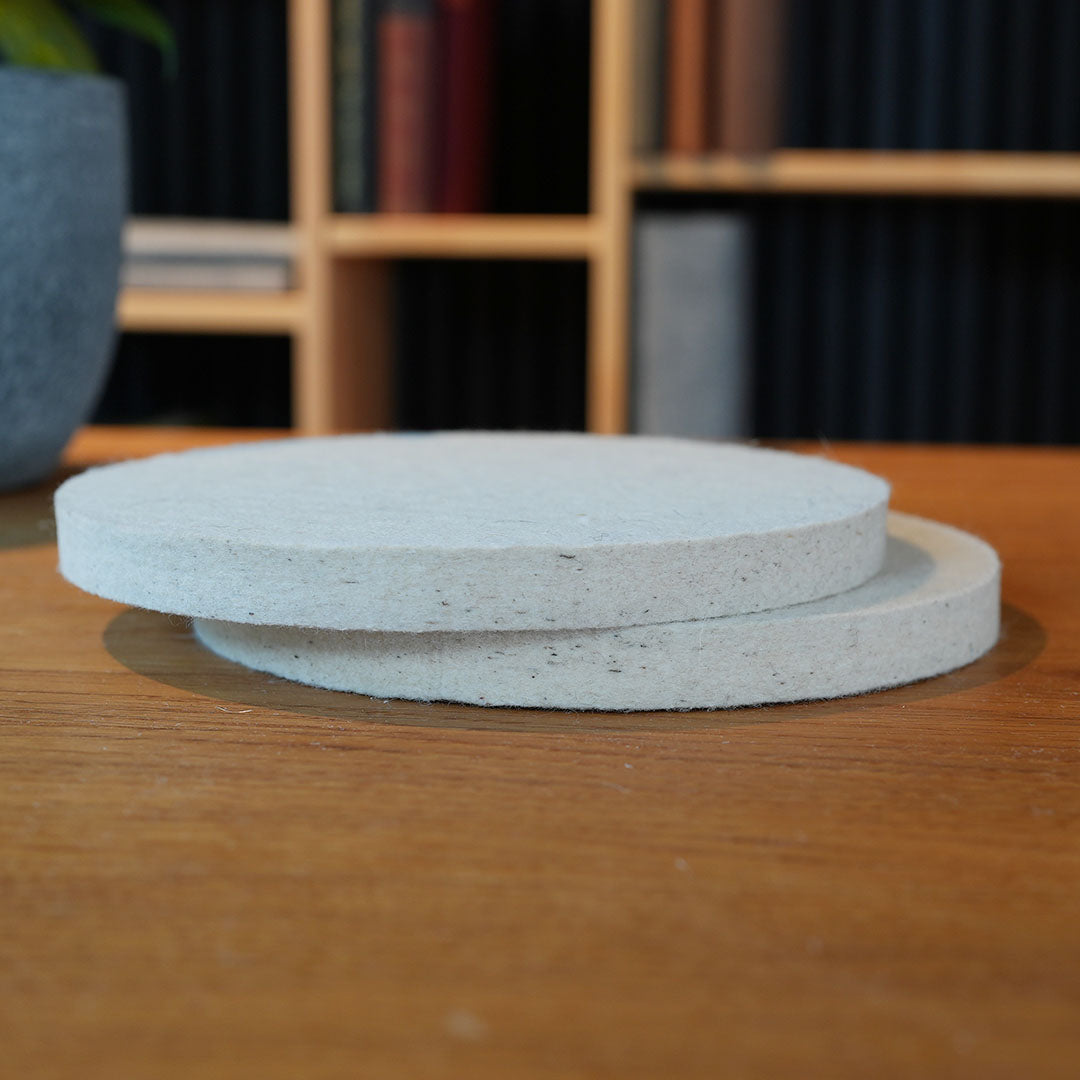2 runde Filz Platten 15 mm Merino ø 20 cm