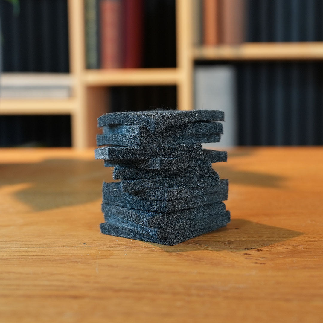 12 x Filz Plättchen  5 x 5 cm 5 mm dick anthrazit