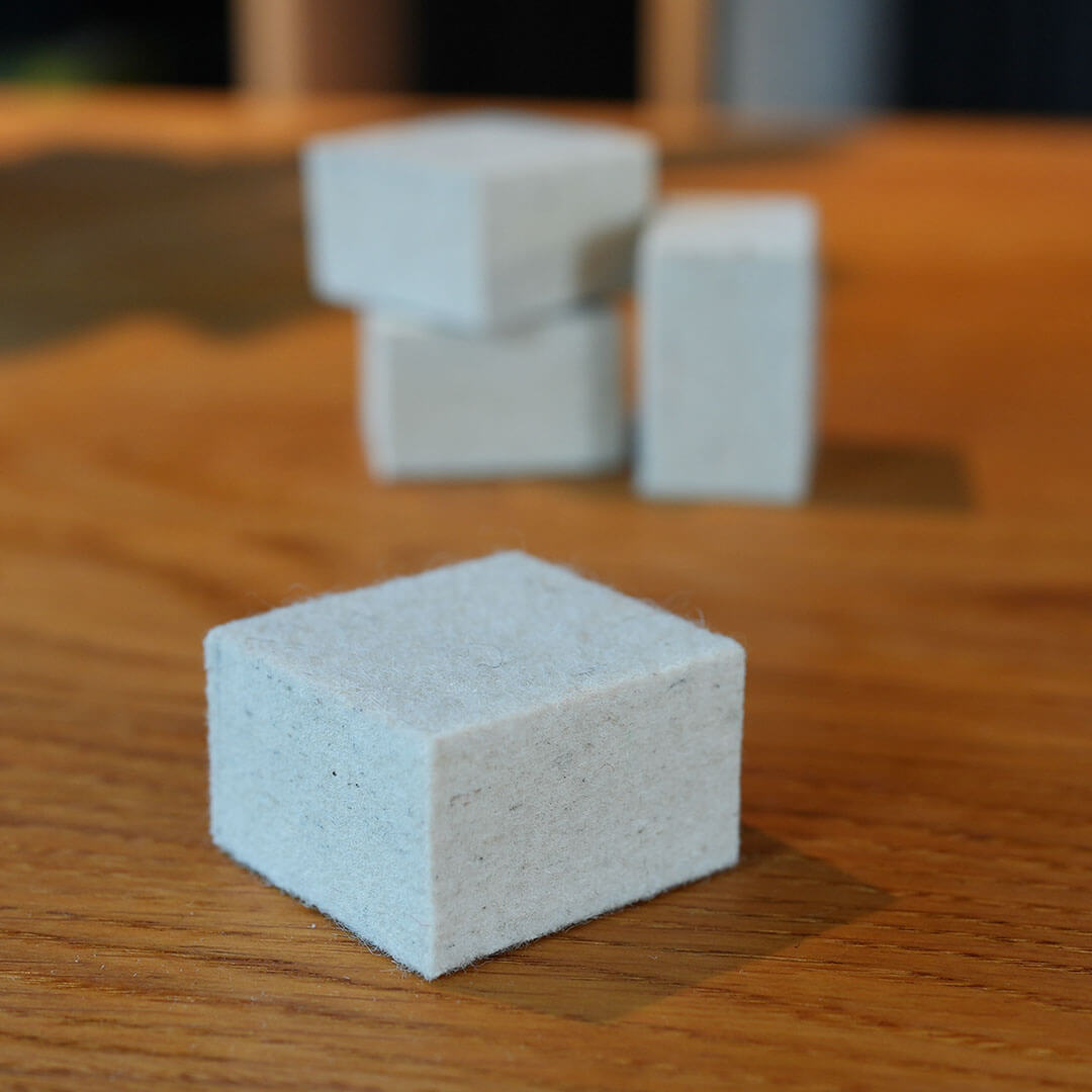 4 x Filz Blöcke 25mm Merino 4 x 4 cm