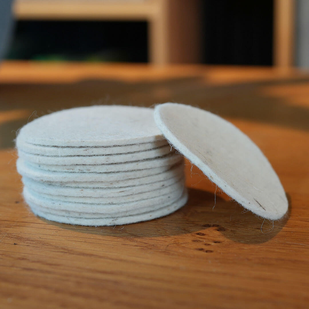 12 x Filz Ronden Filz Gleiter 2 mm Merino ø 6,5 cm