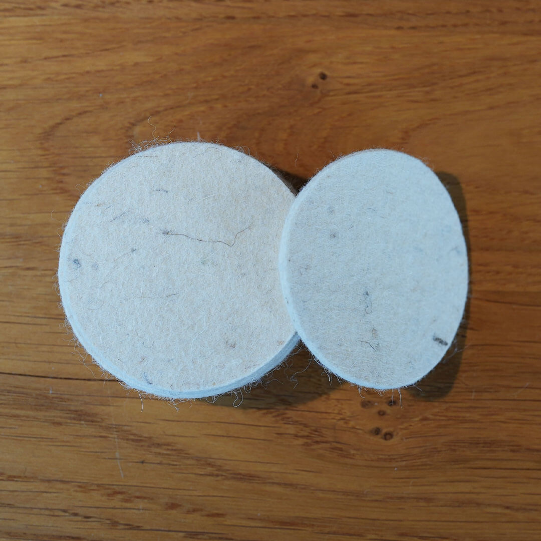 12 x Filz Ronden Filz Gleiter 2 mm Merino ø 6,5 cm