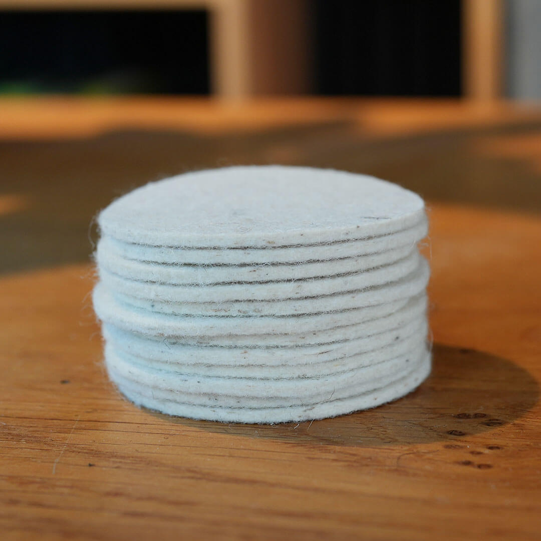 12 x Filz Ronden Filz Gleiter 2 mm Merino ø 6,5 cm