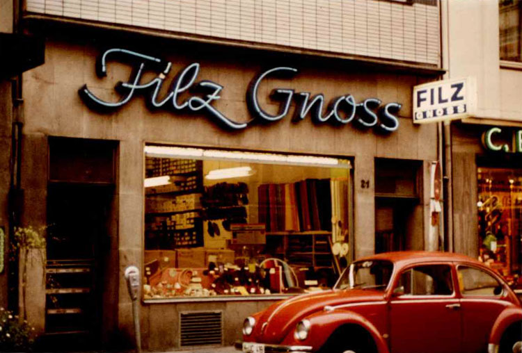 Filz Gnoss traditionelles Geschäft aus Köln 