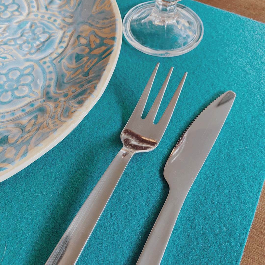 Tischset aus Filz in vielen Farben für Ihren Esstisch, Dekoration in blau